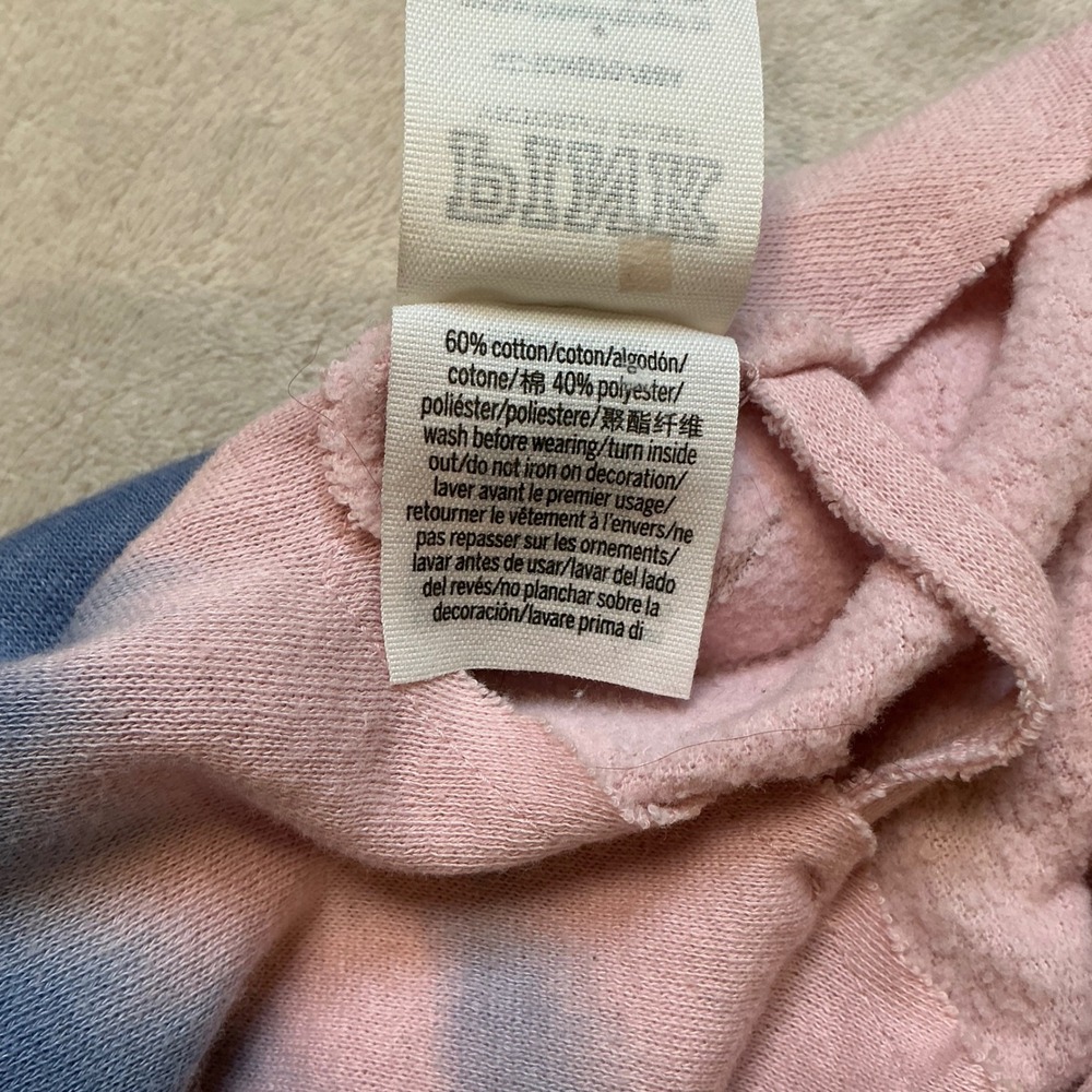 Victoria's Secret PINK Fleece Sweatshirt Womens Small Crop Tie Dye Strappy Y2K - Picture 8 of 8